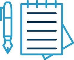 Documents Line Blue Two Color Icon vector