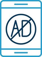 Ad Blocker Line Blue Two Color Icon vector