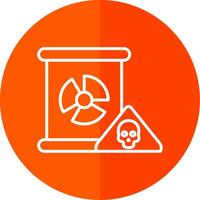 Nuclear Danger Line Yellow White Icon vector