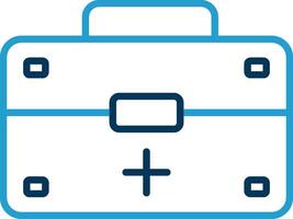 First Aid Kit Line Blue Two Color Icon vector