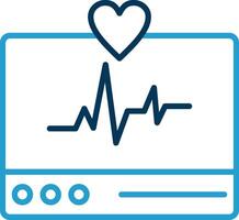 ECG Monitor Line Blue Two Color Icon vector