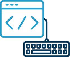 Web Development Line Blue Two Color Icon vector