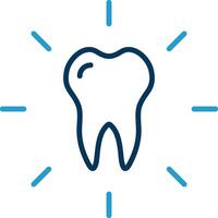 Dental Care Line Blue Two Color Icon vector