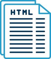 Html File Line Blue Two Color Icon vector