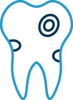 Caries Line Blue Two Color Icon vector