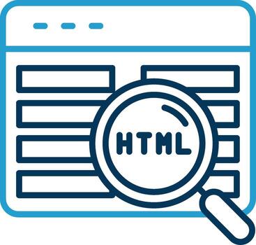 Code Review Line Blue Two Color Icon vector