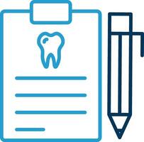 Dental Report Line Blue Two Color Icon vector