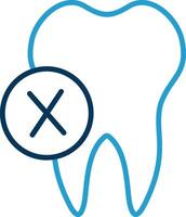 Dentist Line Blue Two Color Icon vector