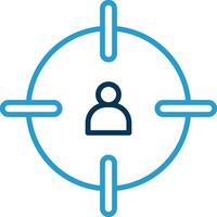 Headshot Line Blue Two Color Icon vector
