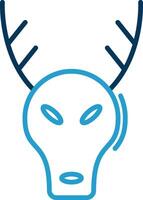 Stag Line Blue Two Color Icon vector