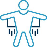 Base Jump Line Blue Two Color Icon vector