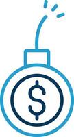 Debt Line Blue Two Color Icon vector