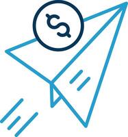 Send Money Line Blue Two Color Icon vector
