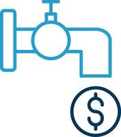Tap Water Line Blue Two Color Icon vector