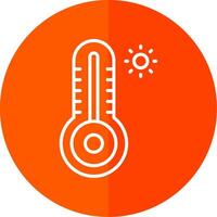 Thermometer Line Yellow White Icon vector