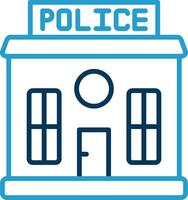 Police Station Line Blue Two Color Icon vector