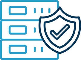 Database Security Line Blue Two Color Icon vector