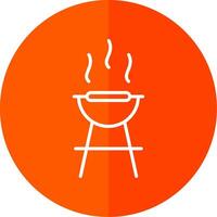 Bbq Line Yellow White Icon vector