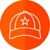 gorra línea amarillo blanco icono vector