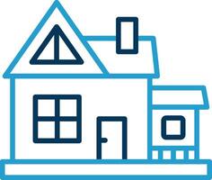 House Line Blue Two Color Icon vector