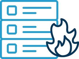 Flame Line Blue Two Color Icon vector