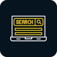 Search Engine Line Yellow White Icon vector