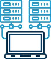 Data Network Line Blue Two Color Icon vector