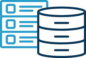 Databases Line Blue Two Color Icon vector