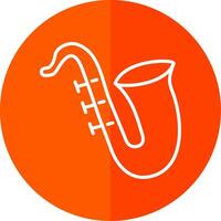 Sax Line Yellow White Icon vector