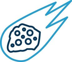 Asteroid Line Blue Two Color Icon vector