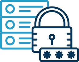 Secure Database Line Blue Two Color Icon vector