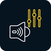 Volume Control Line Yellow White Icon vector