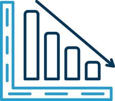 Bar Chart Line Blue Two Color Icon vector