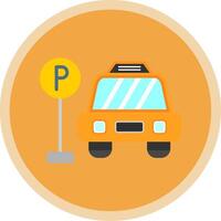 Parking Area Flat Multi Circle Icon vector