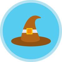 Witch Hat Flat Multi Circle Icon vector