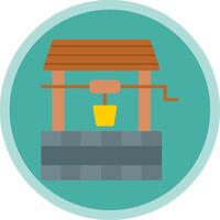 Water Well Flat Multi Circle Icon vector