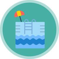 Swimming Pool Flat Multi Circle Icon vector