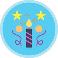 Candle Flat Multi Circle Icon vector