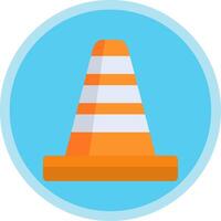 Traffic Cone Flat Multi Circle Icon vector