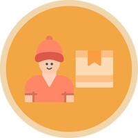 Delivery Man Flat Multi Circle Icon vector