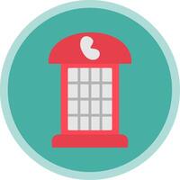 Phone Booth Flat Multi Circle Icon vector