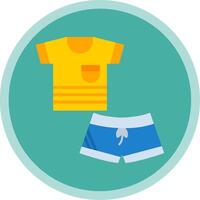 ropa de deporte plano multi circulo icono vector