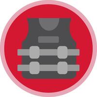 Bullet Proof Jacket Flat Multi Circle Icon vector