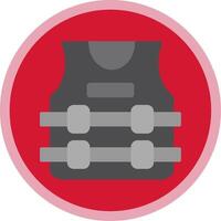 Bullet Proof Jacket Flat Multi Circle Icon vector