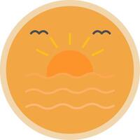 Sunrise Flat Multi Circle Icon vector