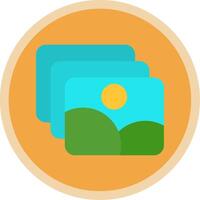 Gallery Flat Multi Circle Icon vector