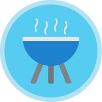 BBQ Grill Flat Multi Circle Icon vector