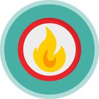 Fire Flat Multi Circle Icon vector