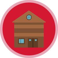 Wooden House Flat Multi Circle Icon vector