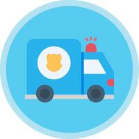 Police Van Flat Multi Circle Icon vector